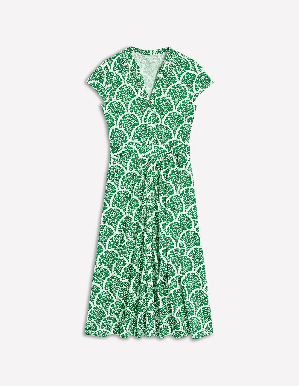 Sara Jersey Shirt Dress-Rich Emerald. Blossomy