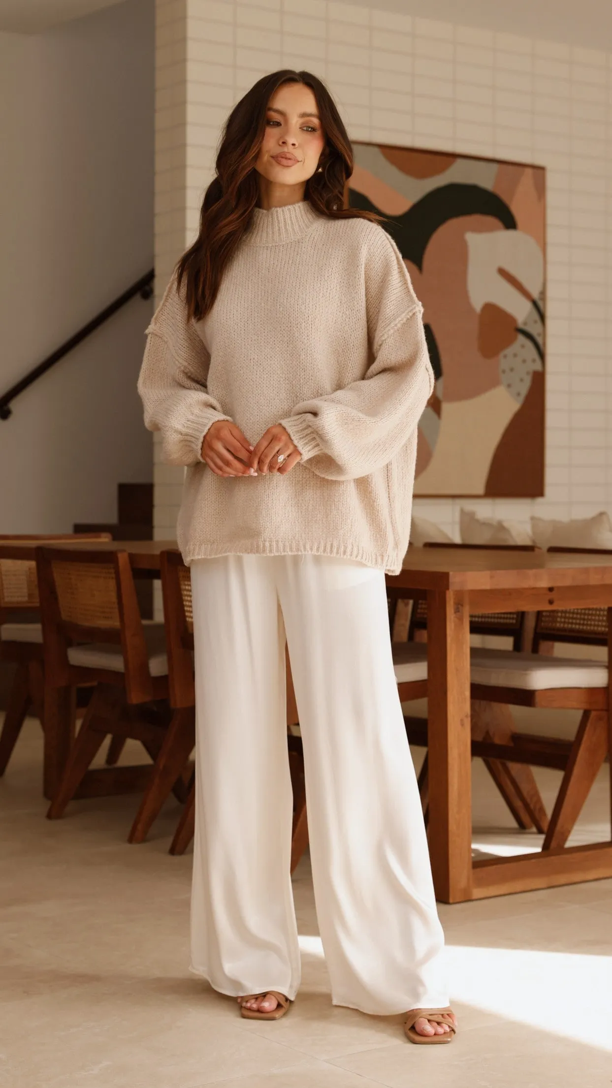 Savanna Knit Sweater - Beige