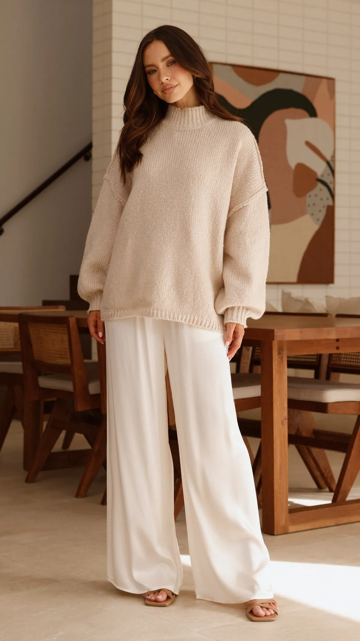 Savanna Knit Sweater - Beige