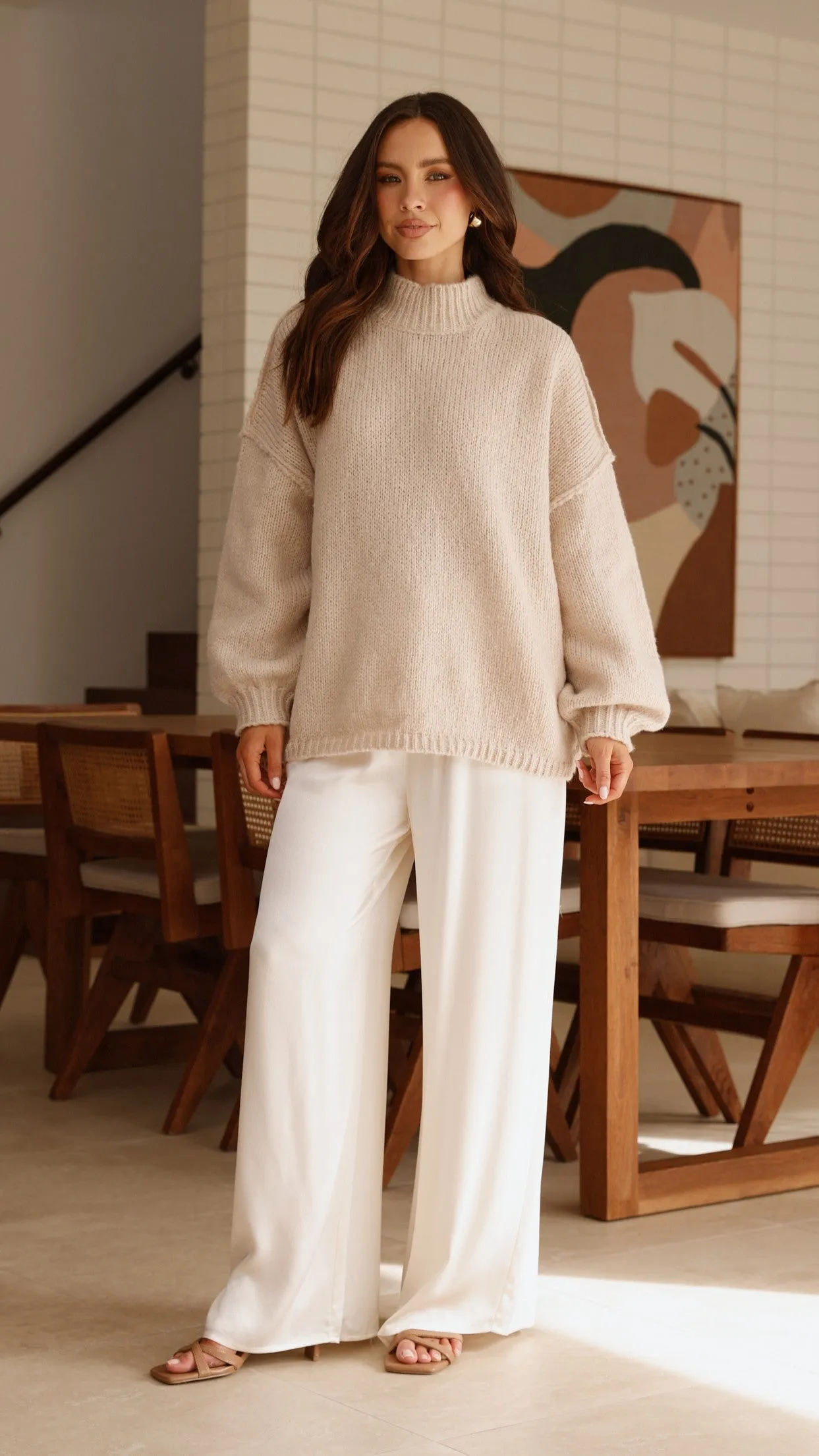 Savanna Knit Sweater - Beige