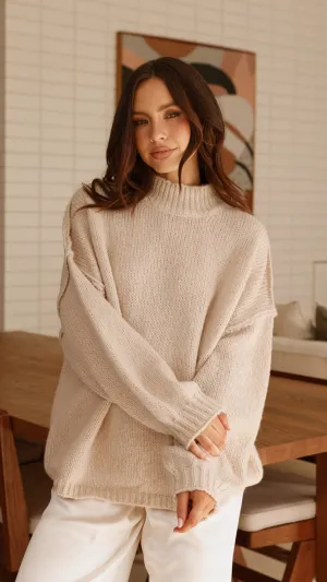 Savanna Knit Sweater - Beige