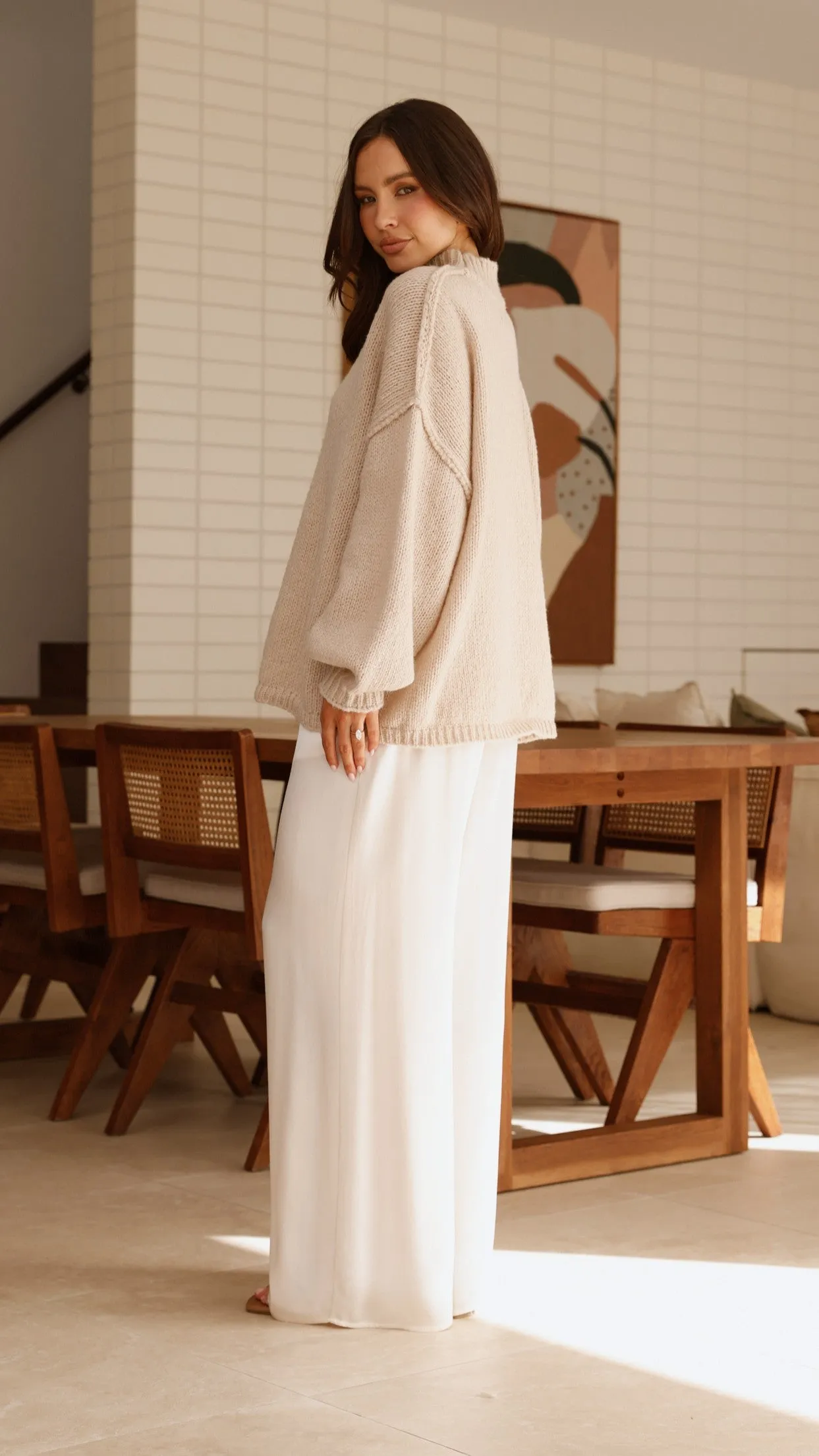 Savanna Knit Sweater - Beige