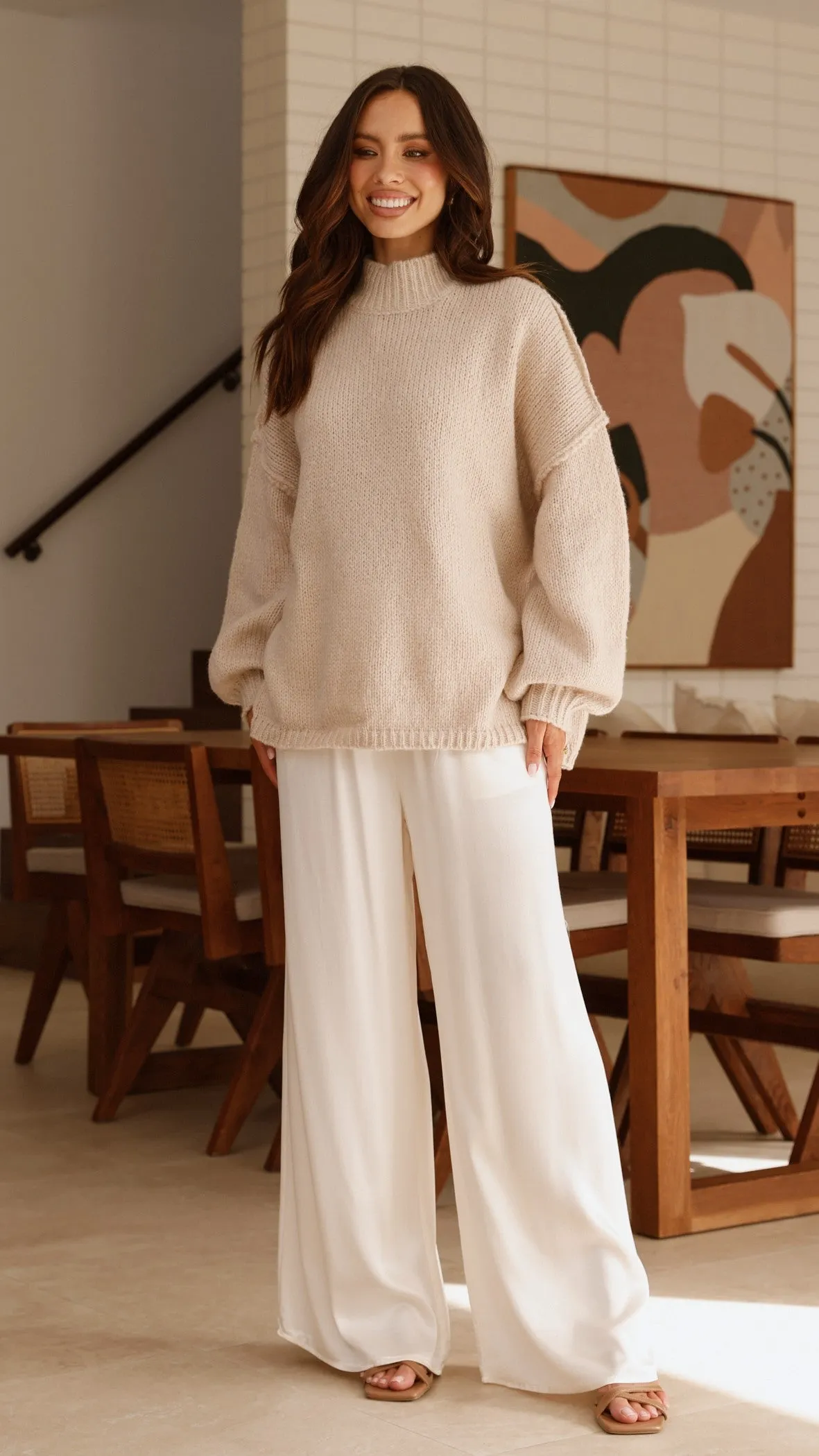 Savanna Knit Sweater - Beige