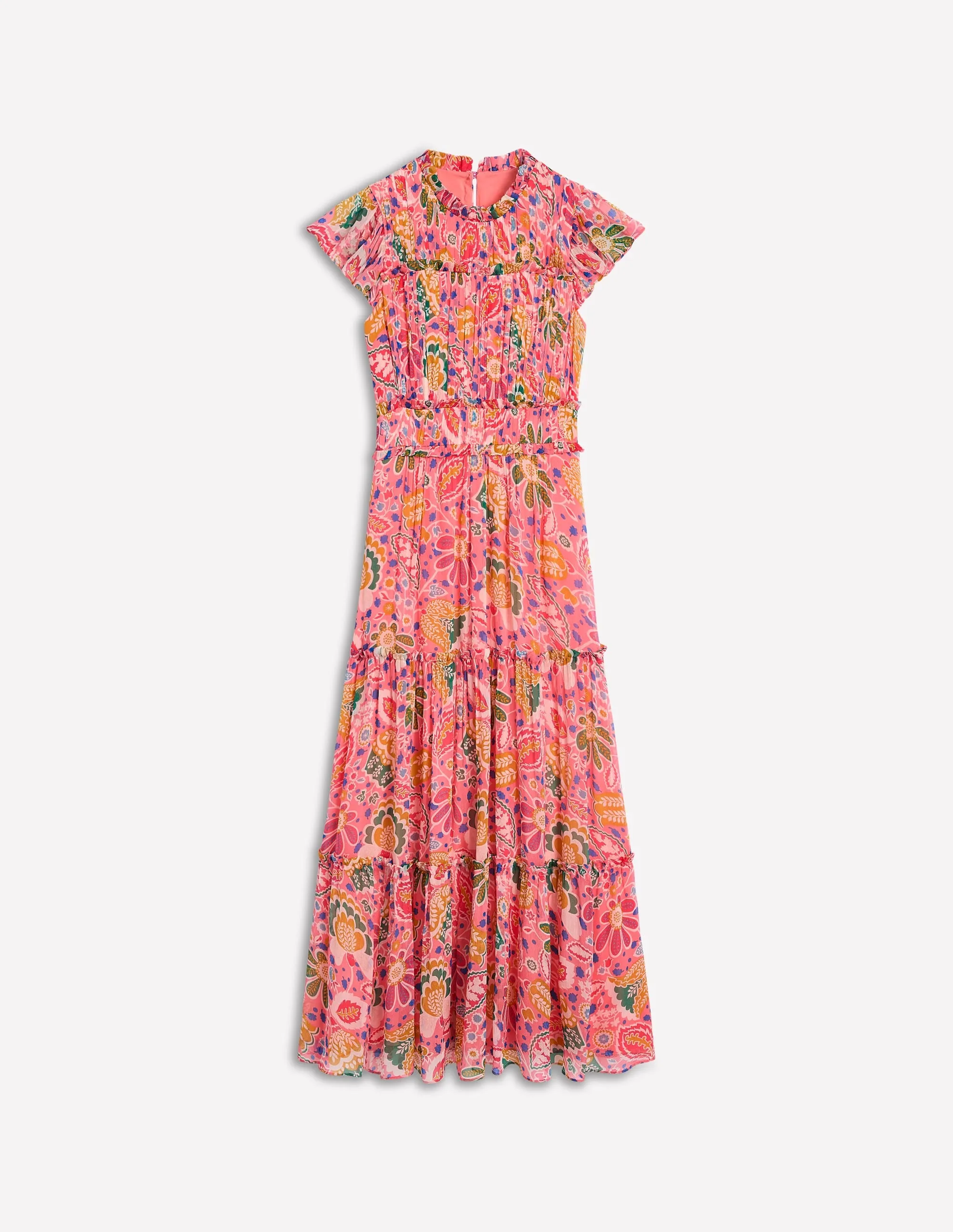 Sleeveless Ruffle Dress-Multi. Flourishing Blooms
