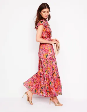 Sleeveless Ruffle Dress-Multi. Flourishing Blooms
