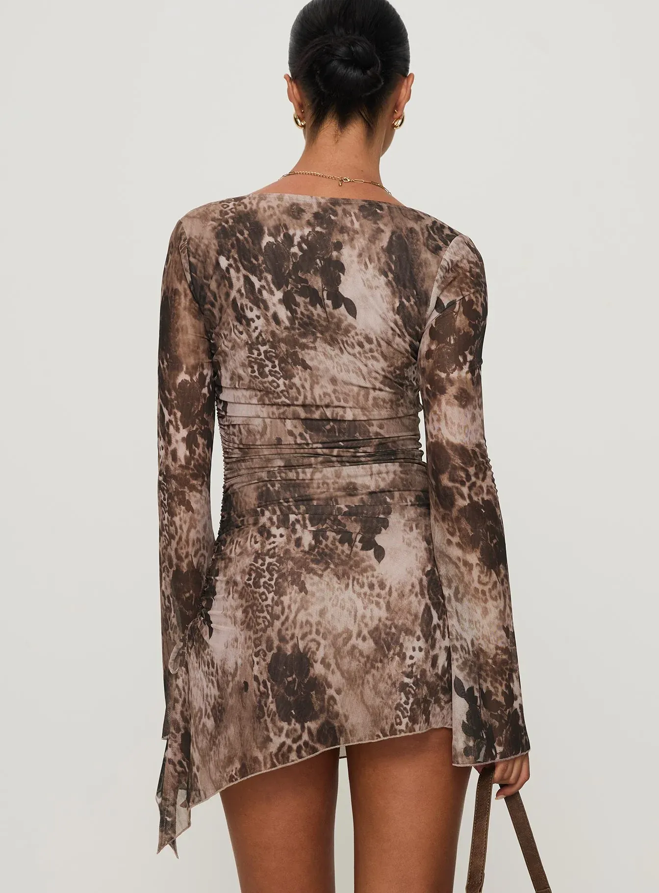 Suareza Long Sleeve Mini Dress Leopard