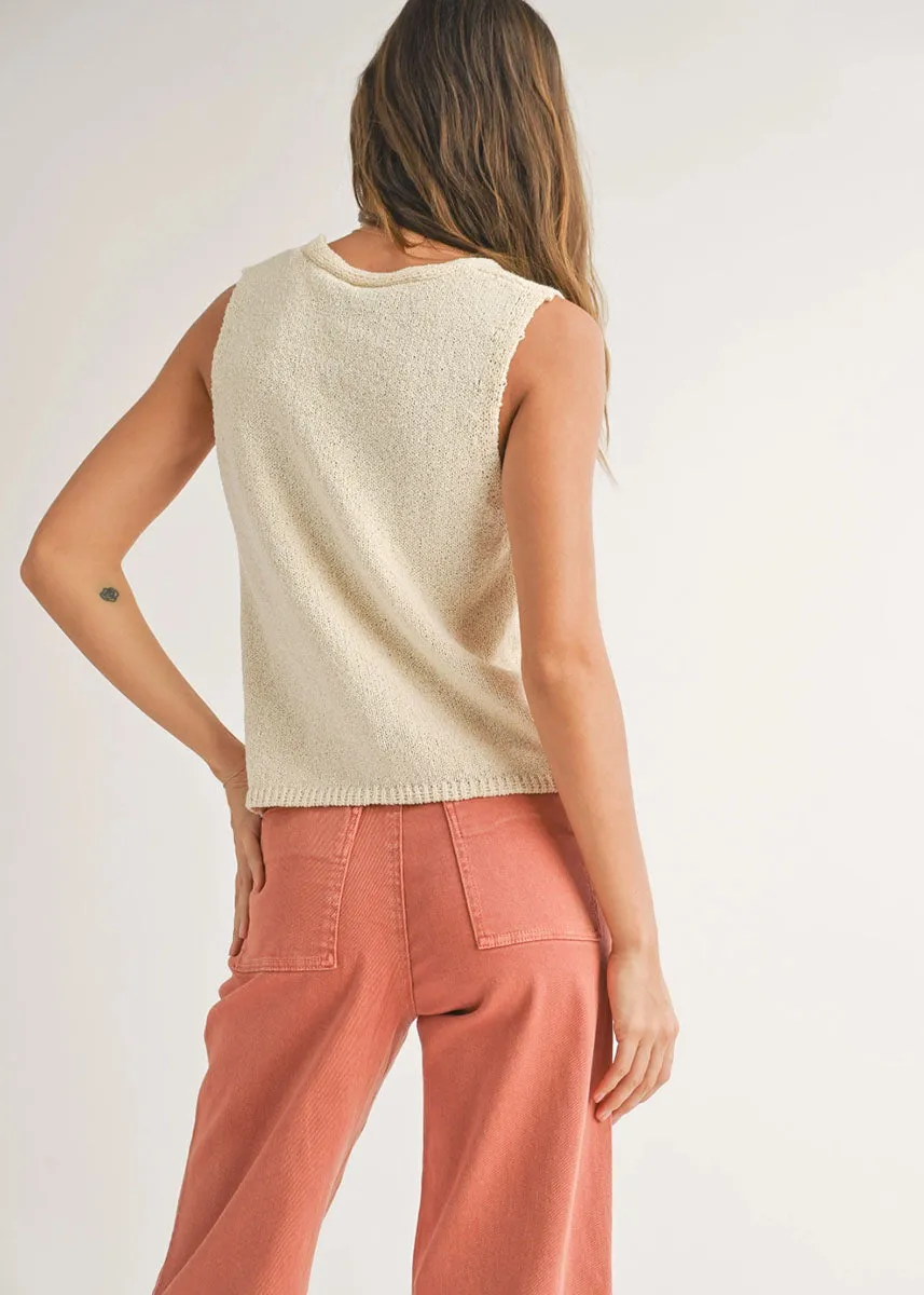 Sully Hook Knit Vest - Beige