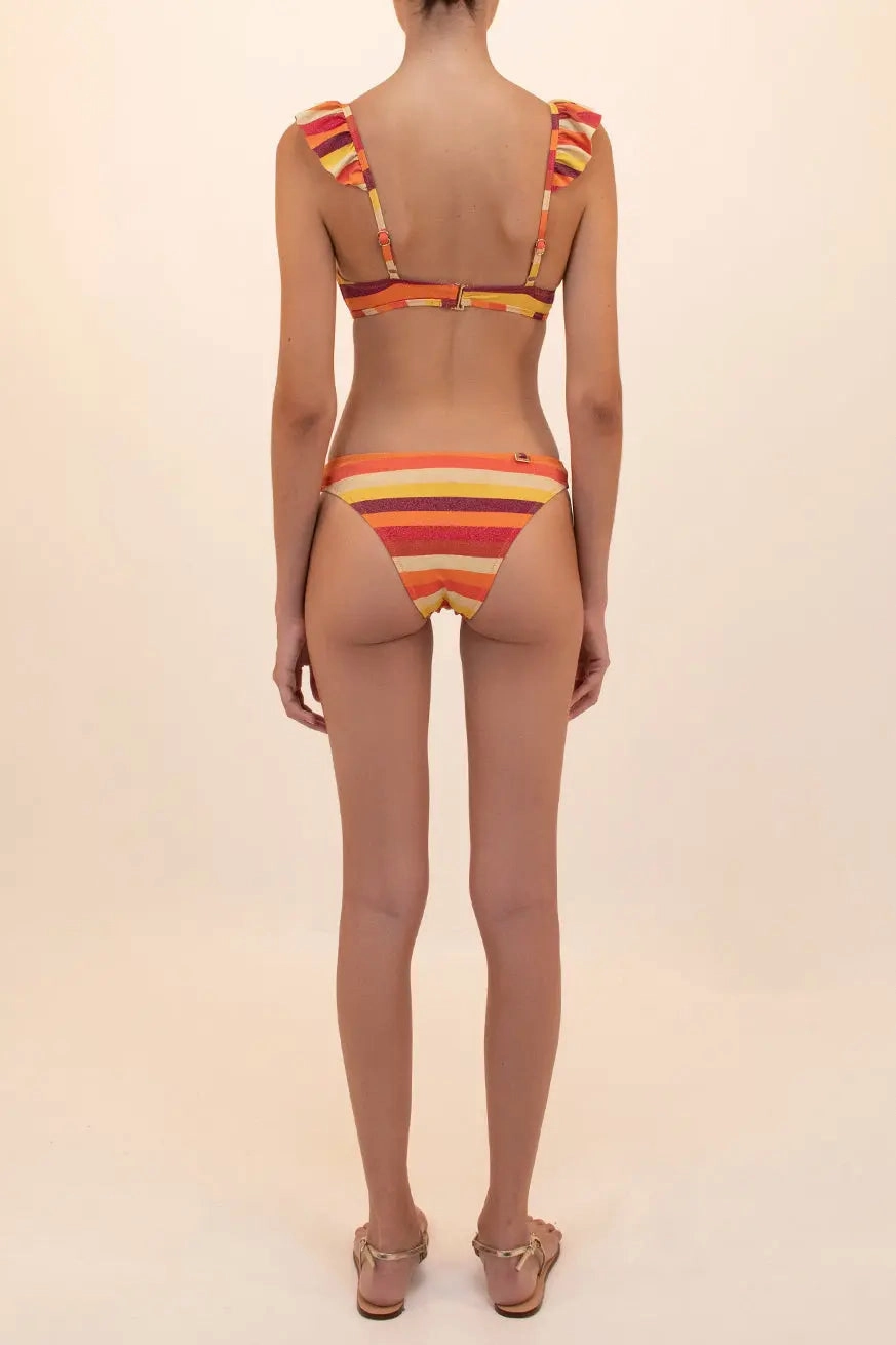 SUNSET RUFFLED TRIANGLE TRIKINI