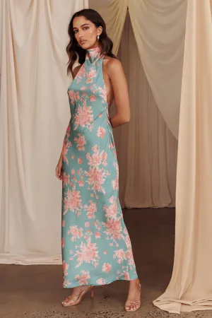 Sweetest Sundays Halterneck Open Back Dress Mint