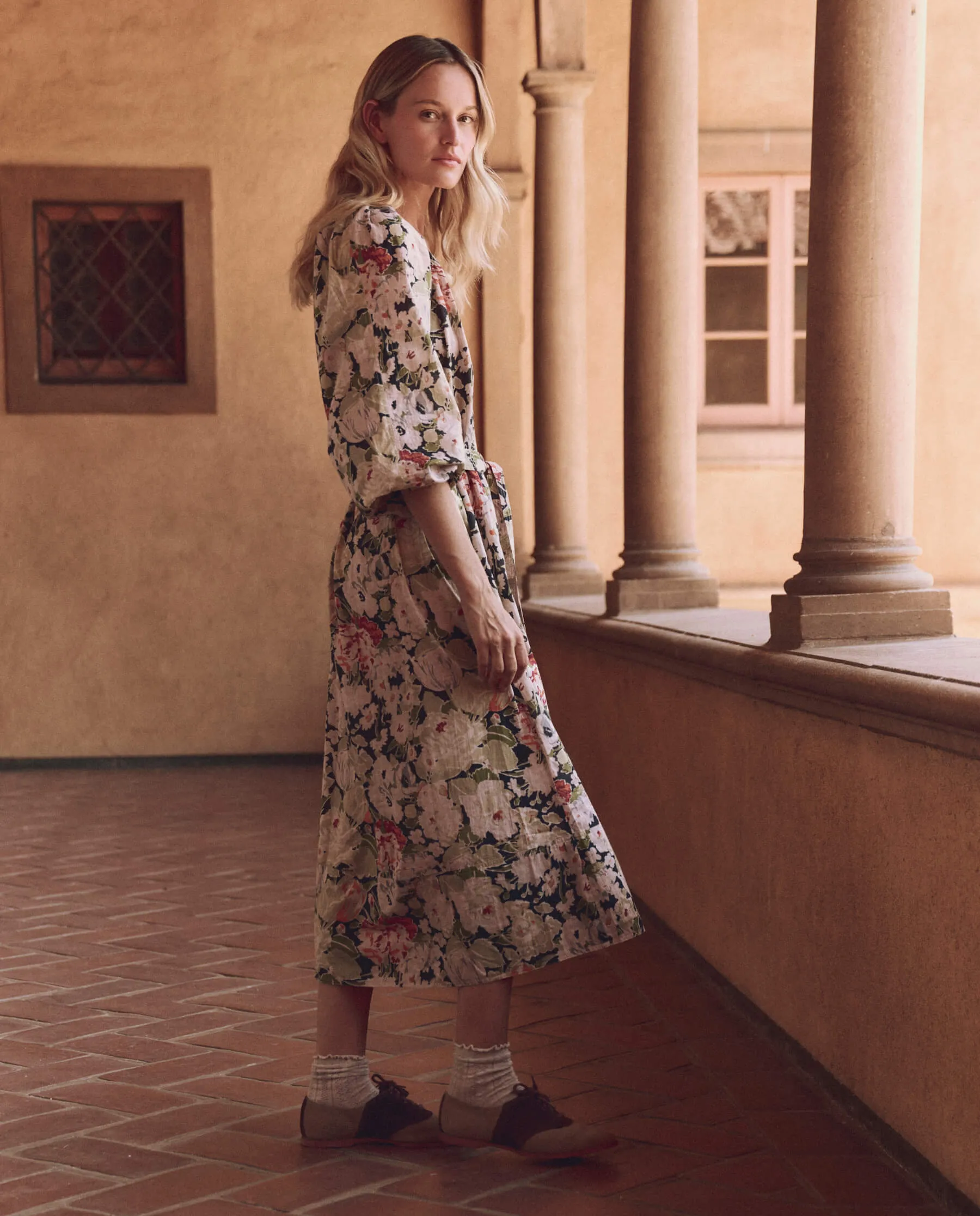 The Pampas Dress. -- Vintage Rose Print